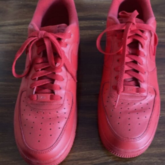 Nike Other - Nike Air Force 1 ‘07 LV8 Low Triple Red Sneakers CW6999-600 Mens Size 9